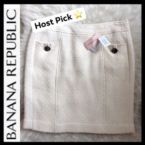 NWT BR Petite Ivory Wool Blend Skirt
